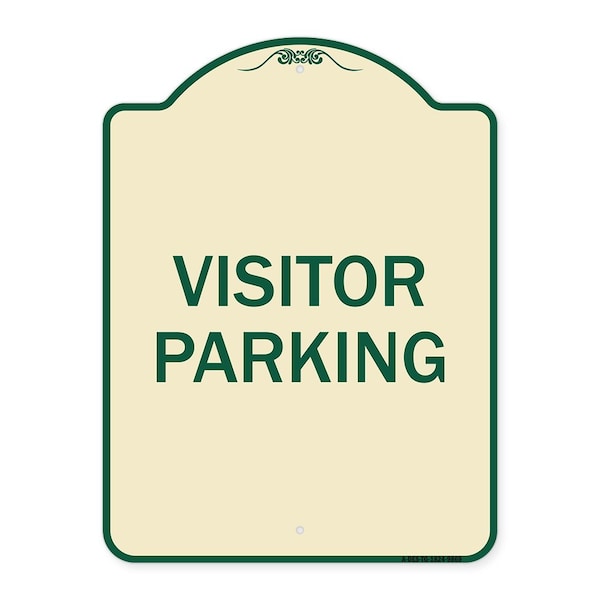 Signmission Designer Series Sign-Visitor Parking, Tan & Green Heavy-Gauge Aluminum, 24" x 18", TG-1824-9869 A-DES-TG-1824-9869 - main
